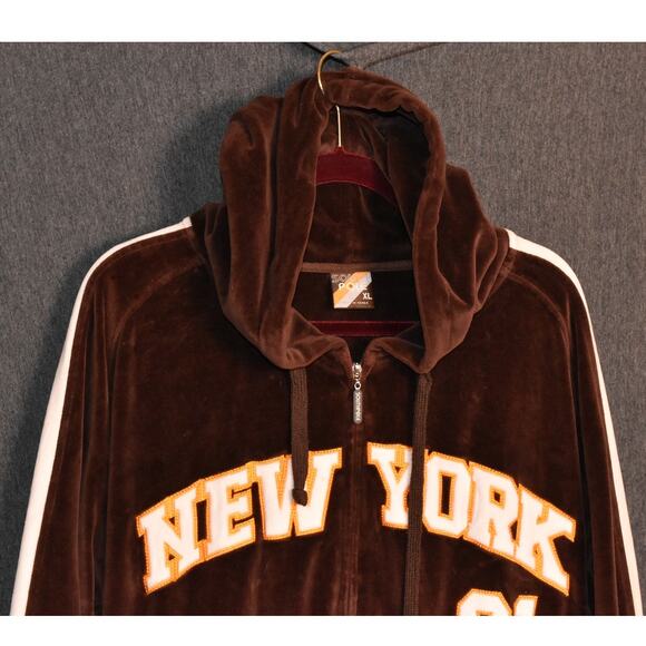 VINTAGE Southpole Velour Track Jacket Men's XL Hoodie New York 21 1991-03 SP - Picture 2 of 10